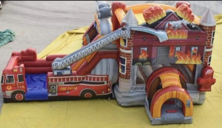Chief Carl's fire truck combo bounce house
