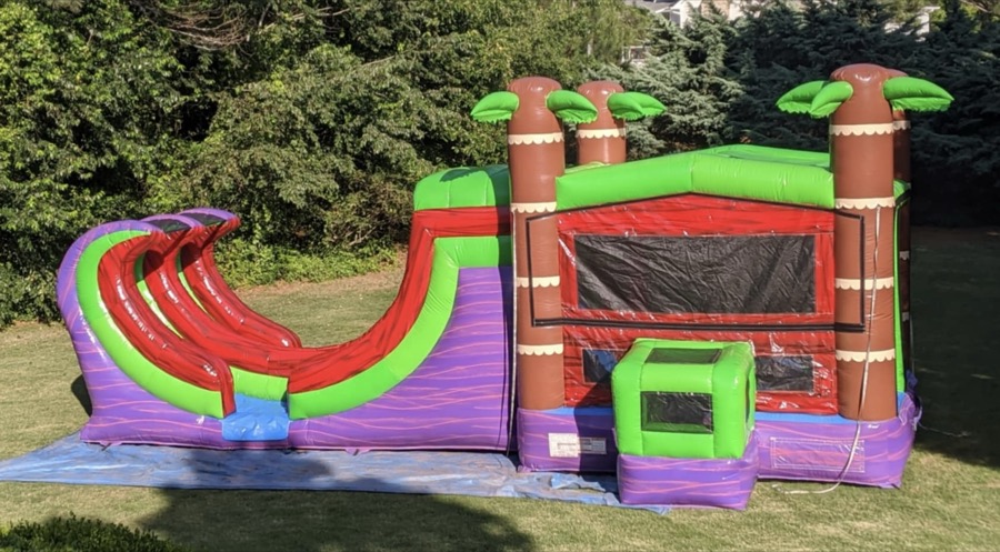 Tropical Rebound dual lane combo bounce house